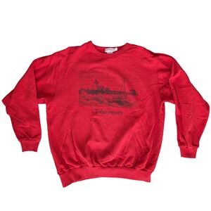 Vintage Non-fiction 4X Plus Size Red Crewneck Sweat Shirt Tobermory